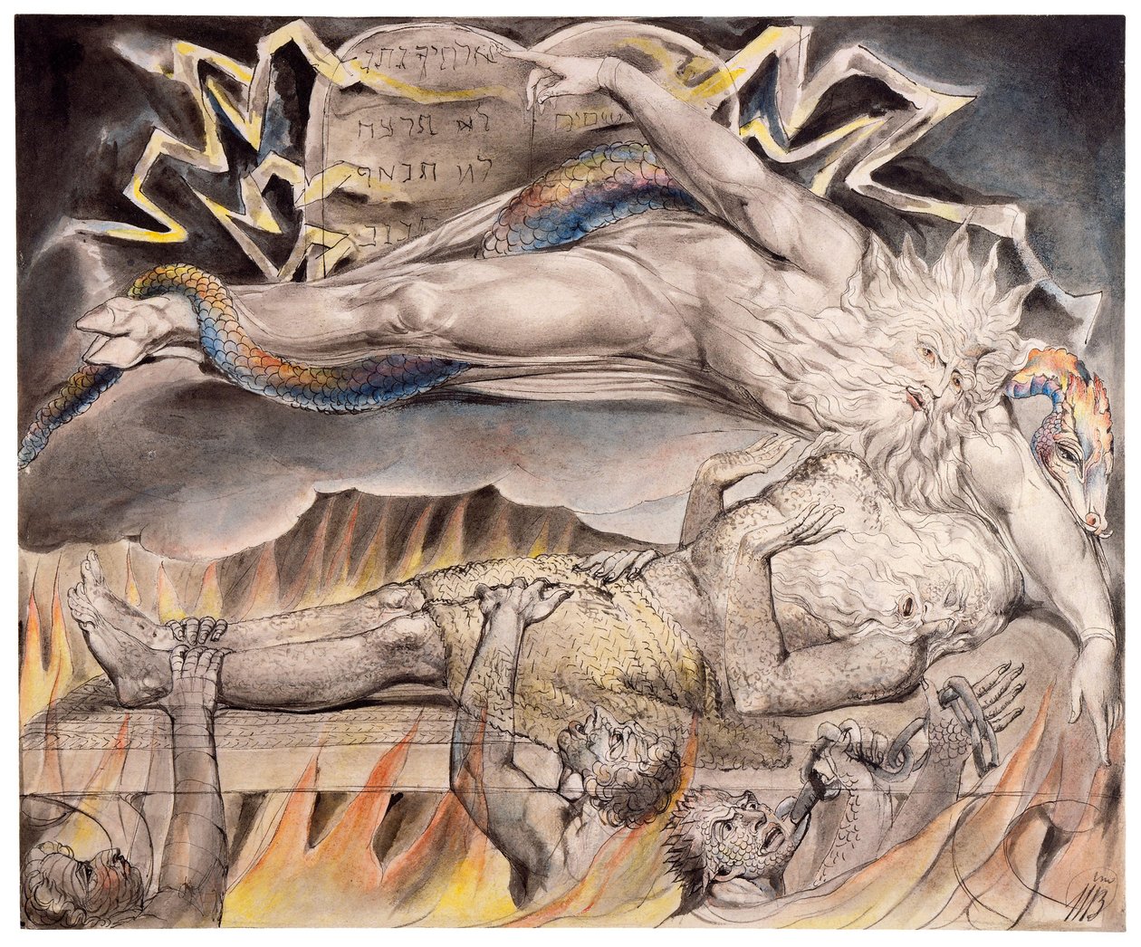 Akvarel ilustrace William Blake od William Blake