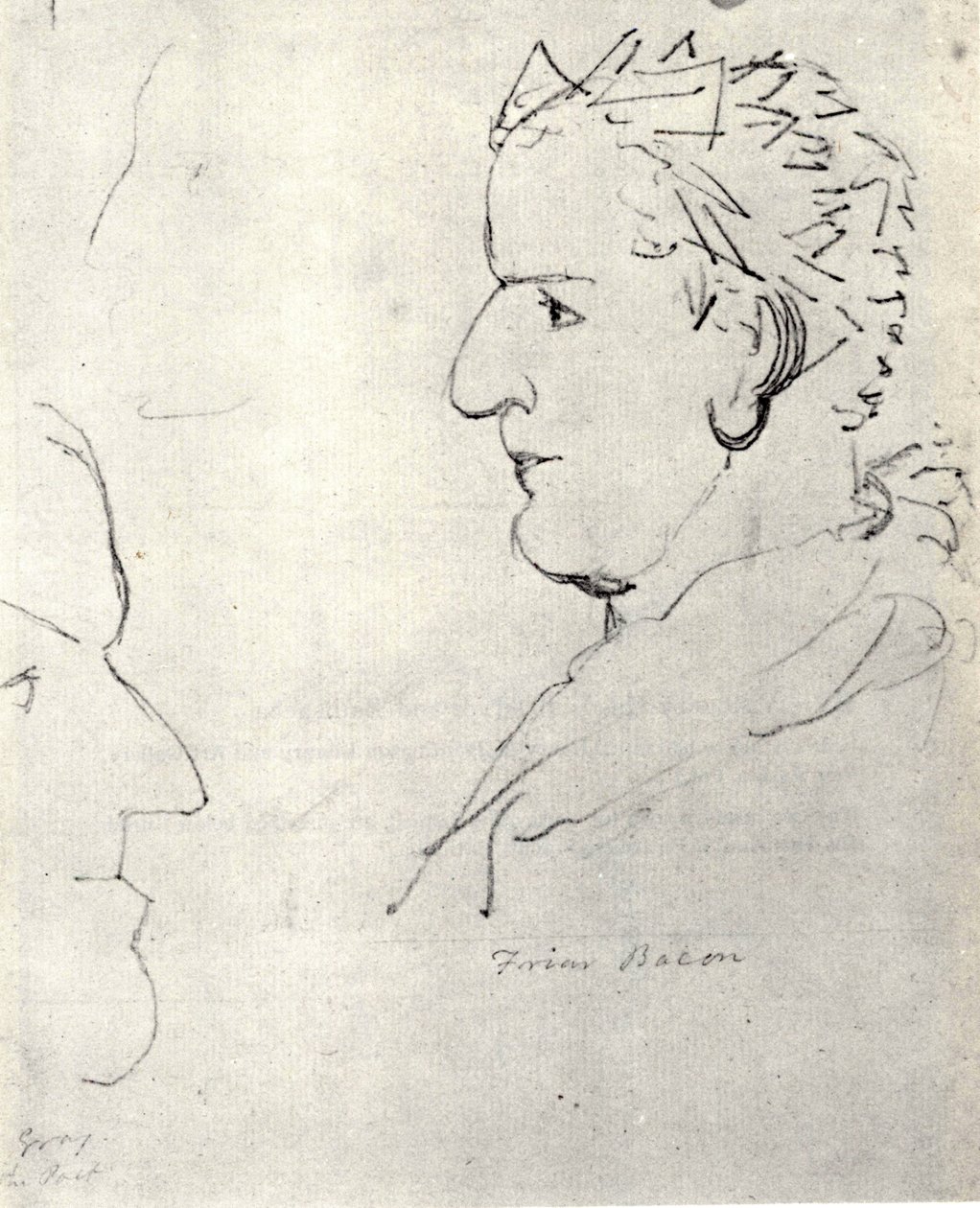 William Blake, vizionářští hlavy mnicha Rogera Bacona a básníka Graye od William Blake