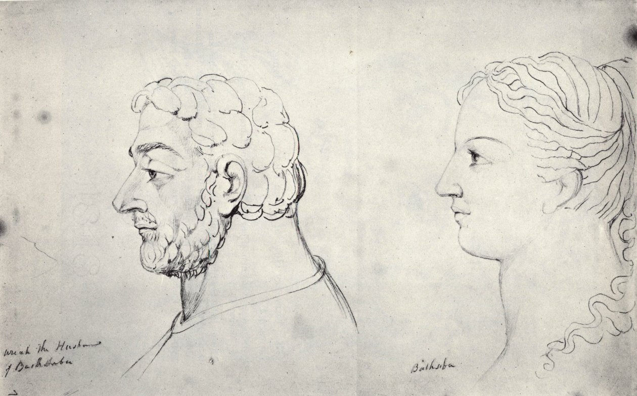 William Blake, vizionářské hlavy Uriah a Bathsheba od William Blake