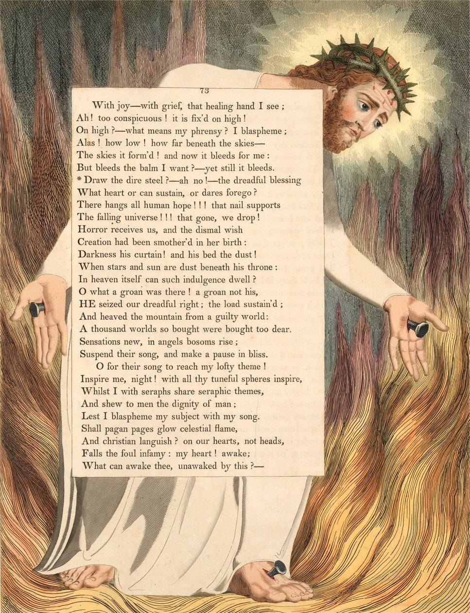 William Blake ilustrace k desce Night Thoughts 73 od William Blake