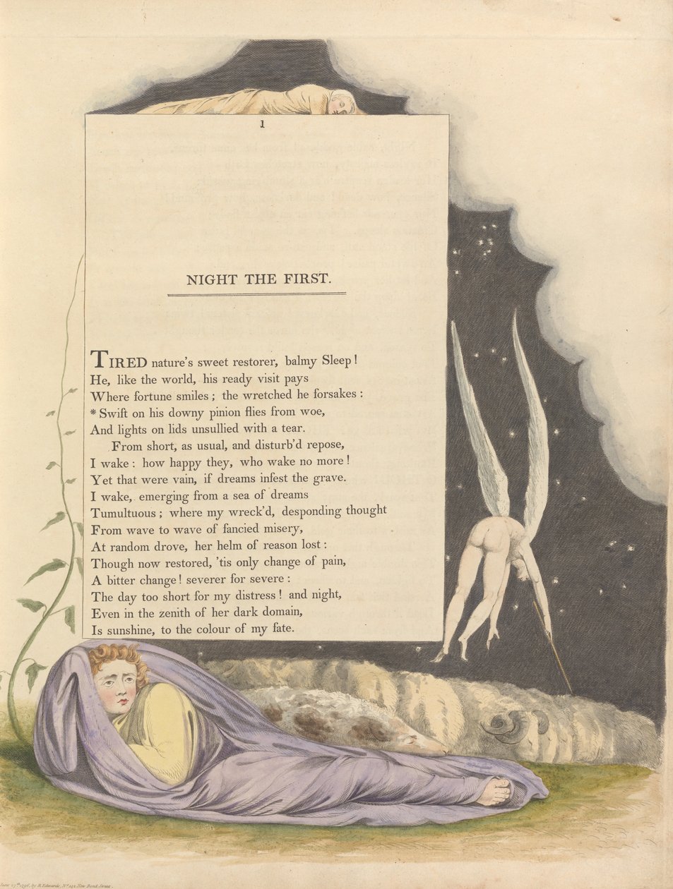 Myšlenky na noční noc, Strana 1, Swift na svém plísňovém pastorku letí z běda od William Blake