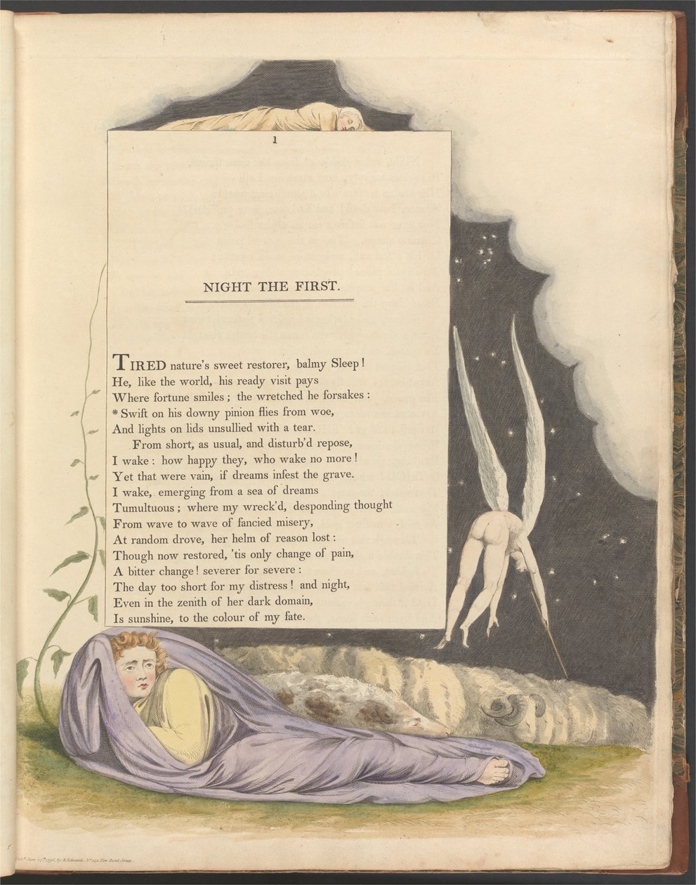 Myšlenky na noční noc, Strana 1, Swift na svém plísňovém pastorku letí z běda od William Blake