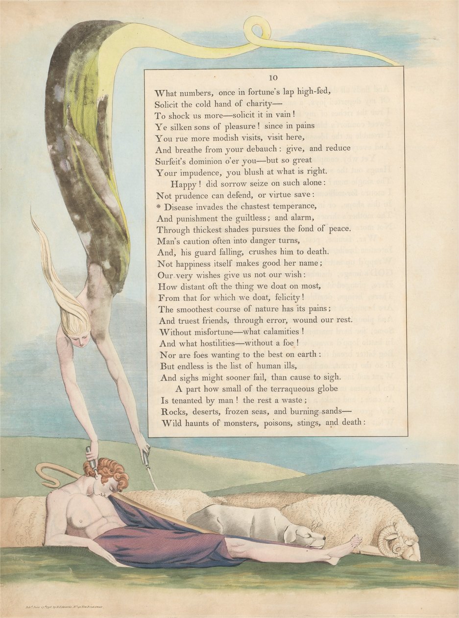 Myšlenky na mladou noc, strana 10, nemoc napadá nejchudší střídmost od William Blake