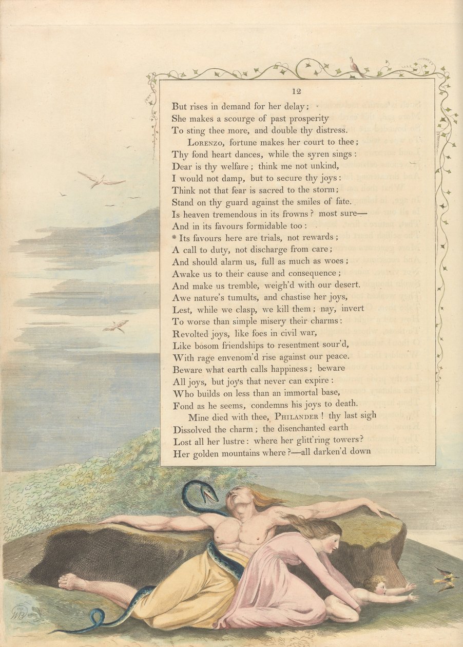 Myšlenky na noc mladých, Strana 12, Její přízní jsou zkoušky, nikoli odměny od William Blake