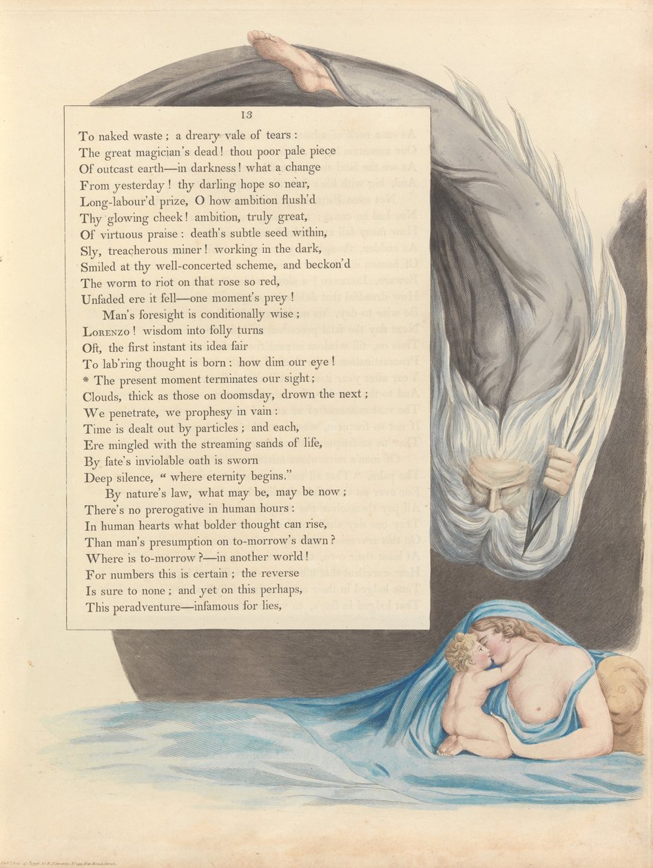 Myšlenky na noc mladých, Strana 13, od William Blake