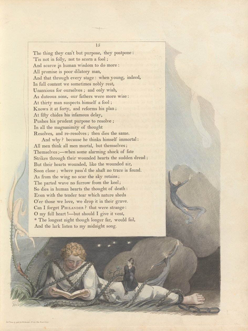 Myšlenky na noc mladých, strana 15, od William Blake