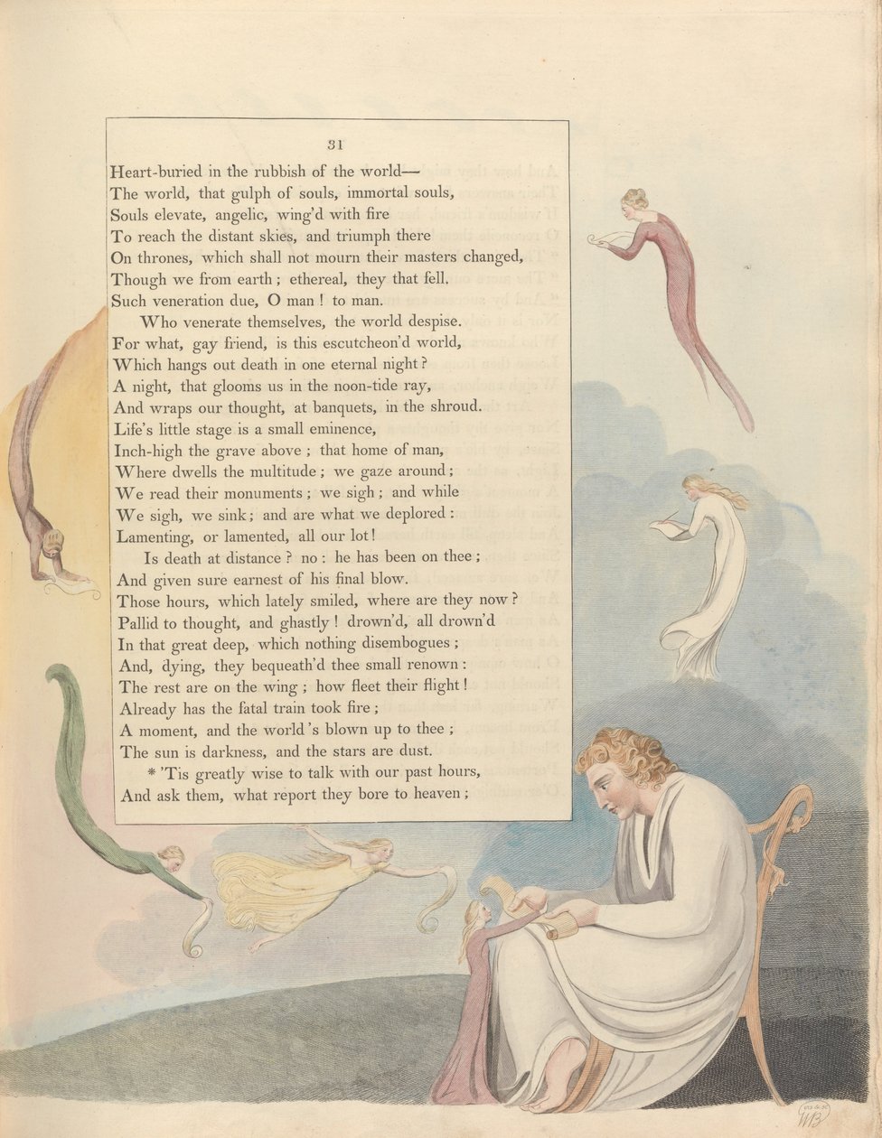 Myšlenky na noc mladých, strana 31, od William Blake
