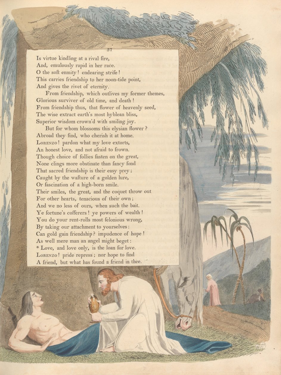 Youngs Night Thoughts, Page 37, Love, and love only, is the loan for love od William Blake