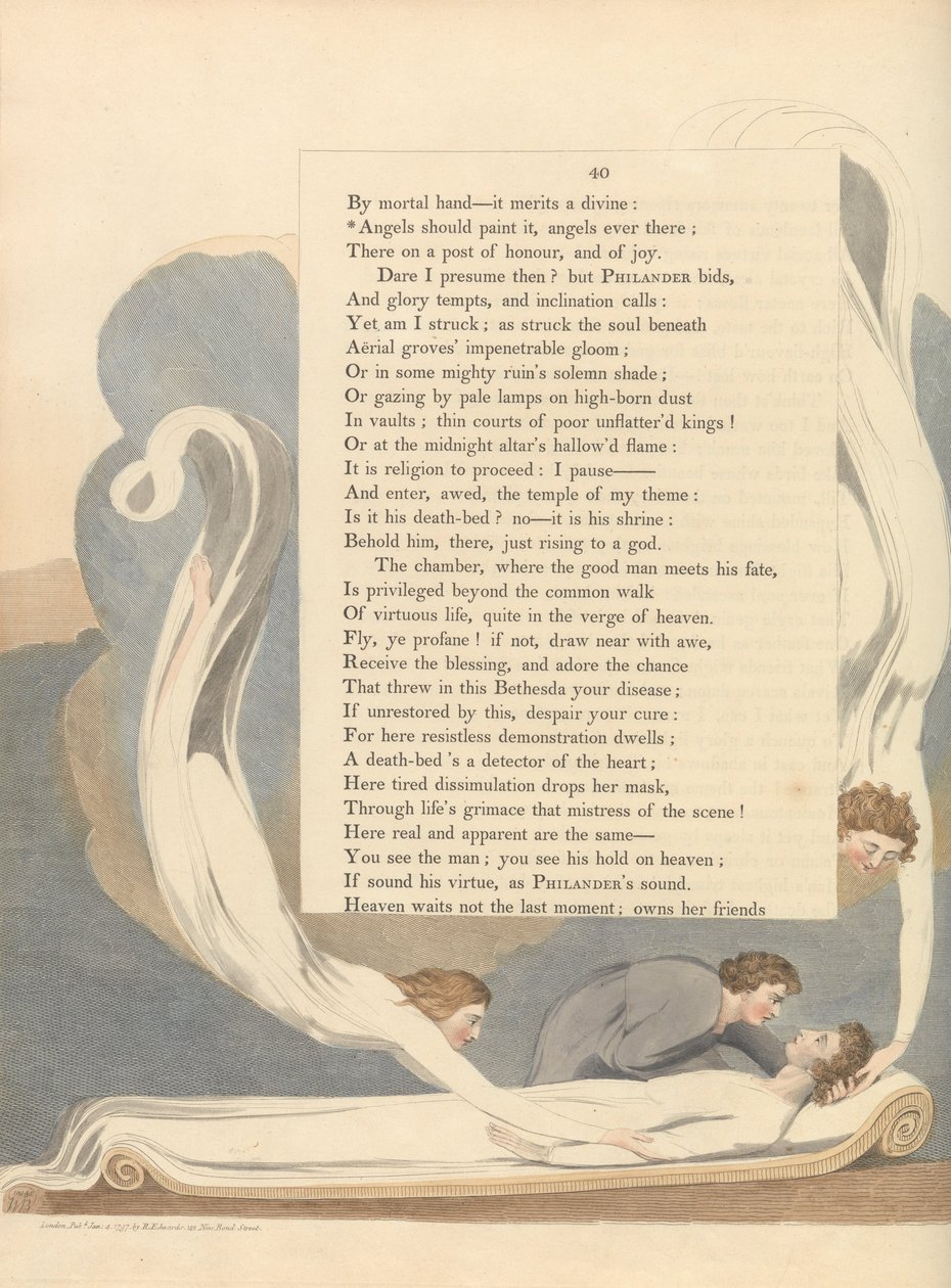 Myšlenky na noc mladých, Strana 40, Andělé by to měli namalovat, andělé, kteří tam kdy byli od William Blake