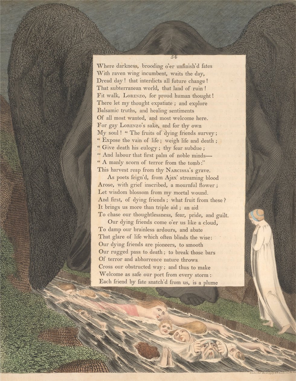 Myšlenky na noc mladých, Strana 54, Údolí smrti! Ten Hushd Cimmerian Vale od William Blake
