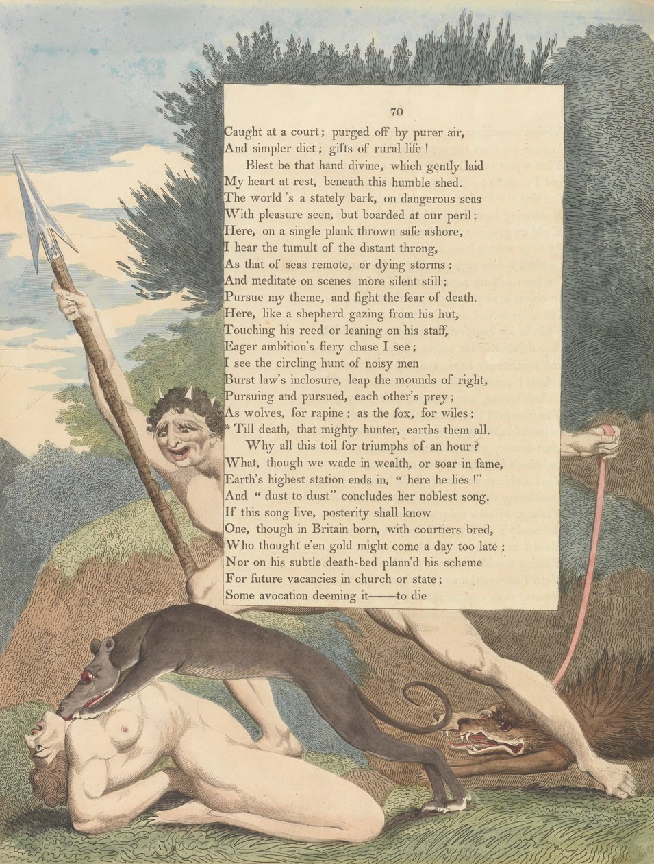 Myšlenky Mladé noci, Strana 70, Až do smrti, ten mocný lovec, jsou to všechno na Zemi od William Blake