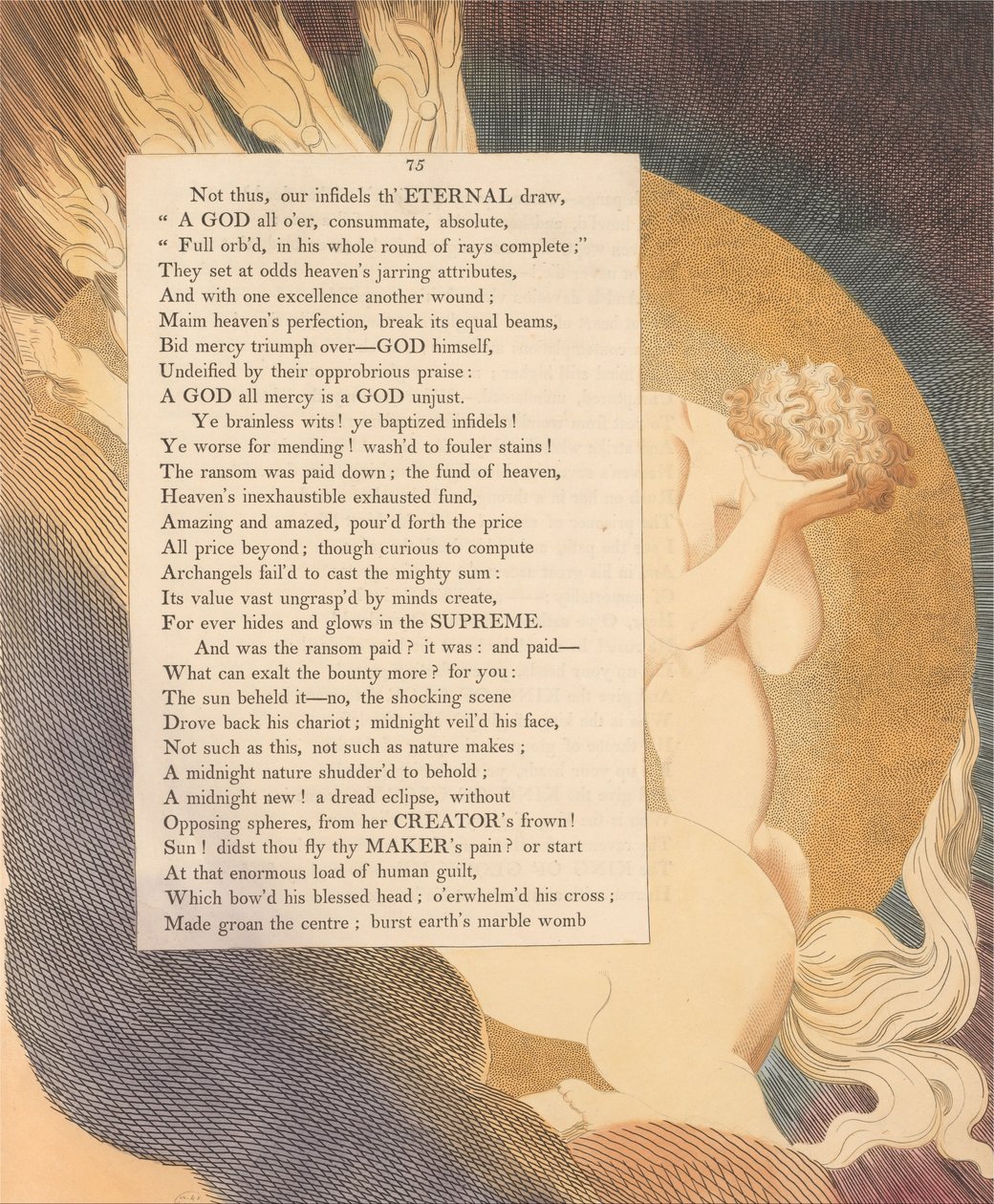 Myšlenky na noc mladých, strana 75, Slunce to poznalo - ne, šokující scéna od William Blake