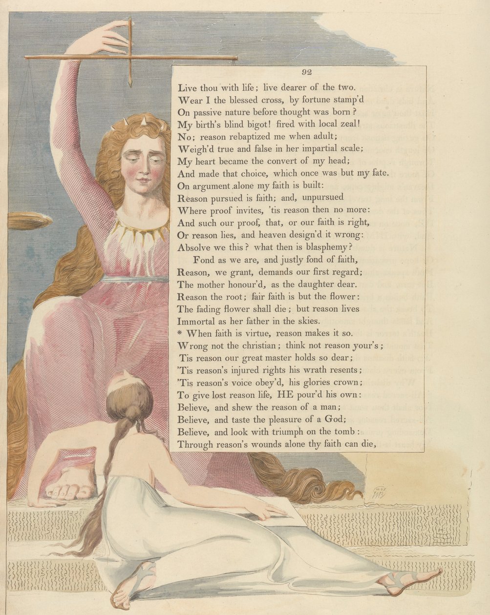 Myšlenky na noc mladých, strana 92, Když je víra ctnost, rozum ji dělá od William Blake