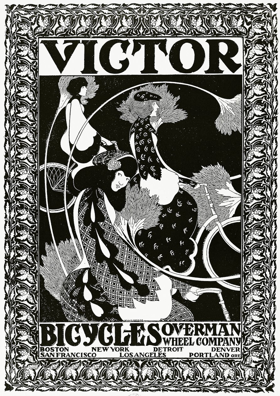 Reklamní plakát Victor Bicycles, 1895 od William Bradley