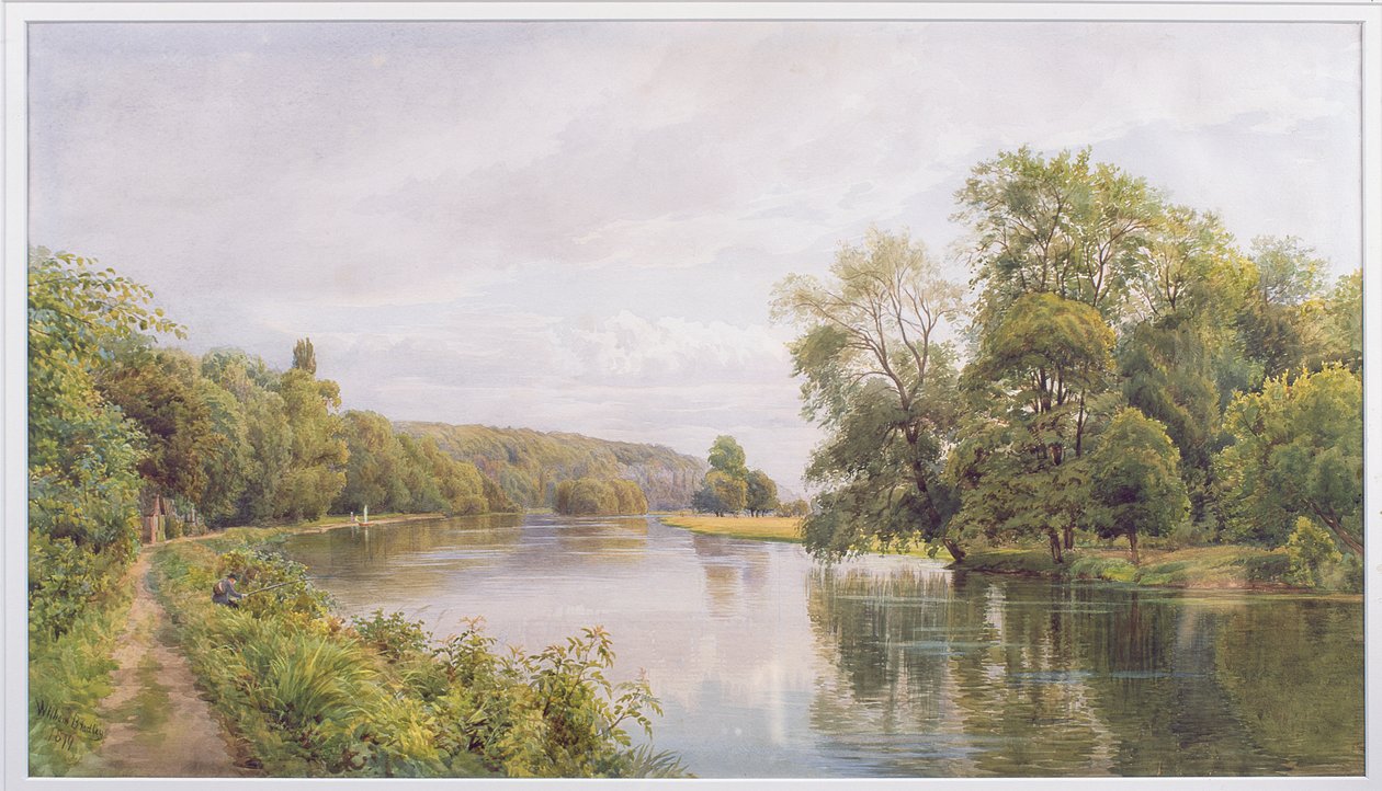 Temže, 1879 (wc na papíře) od William Bradley