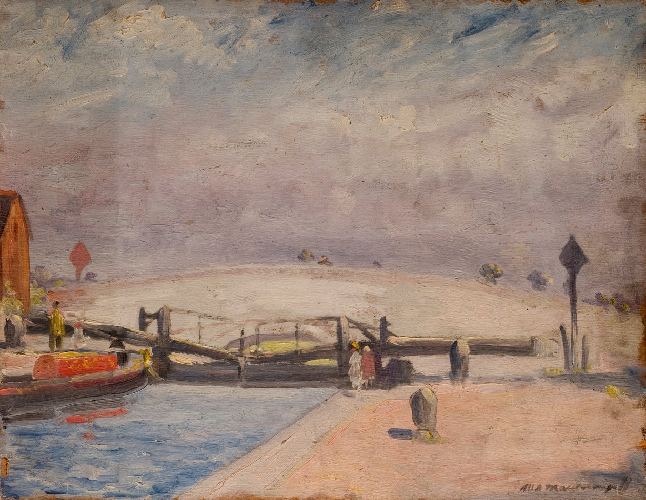 Canal Scene, Welton Lock and Lodge, 1927 od William Brown MacDougall