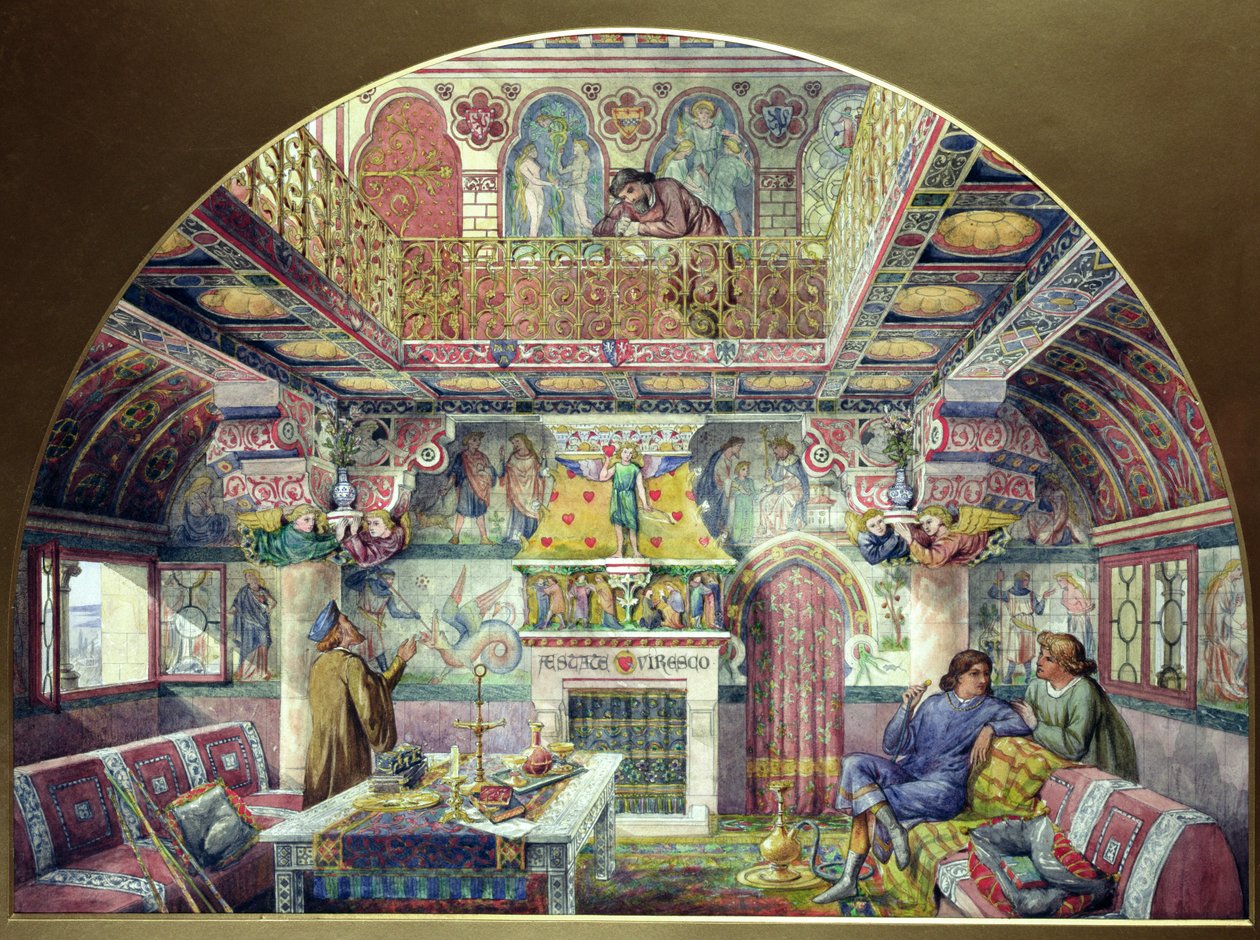 Návrh na výzdobu letní kuřárny na zámku Cardiff, 1870 od William Burges