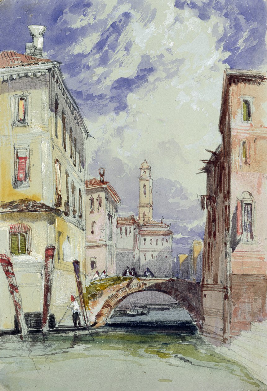 A Side Canal, Benátky, 1892 od William Callow