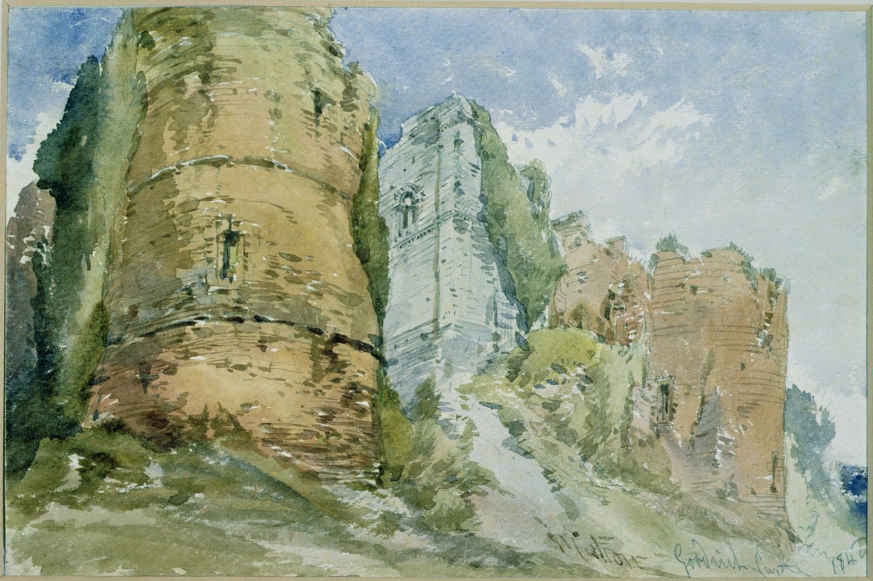 Hrad Goodrich, Herefordshire od William Callow