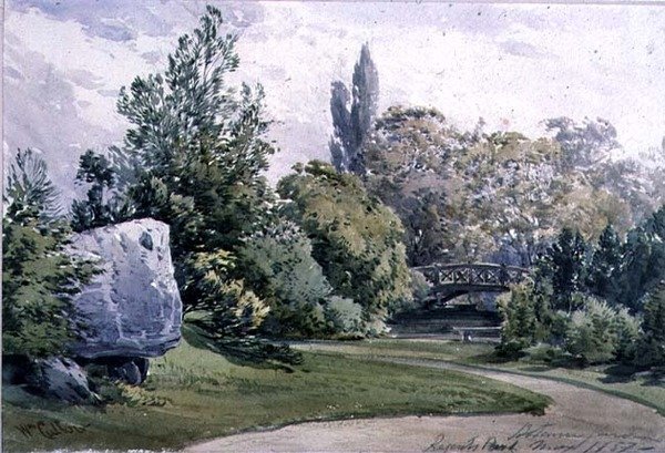 Pohled do botanické zahrady, Regents Park od William Callow