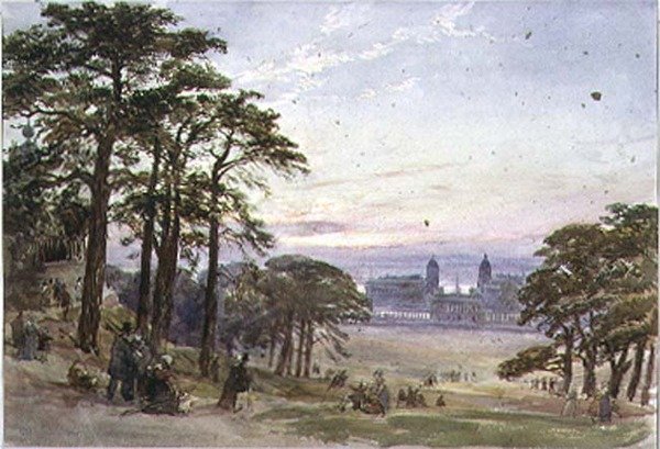 Greenwichská nemocnice z observatoře, 19. století od William Collingwood