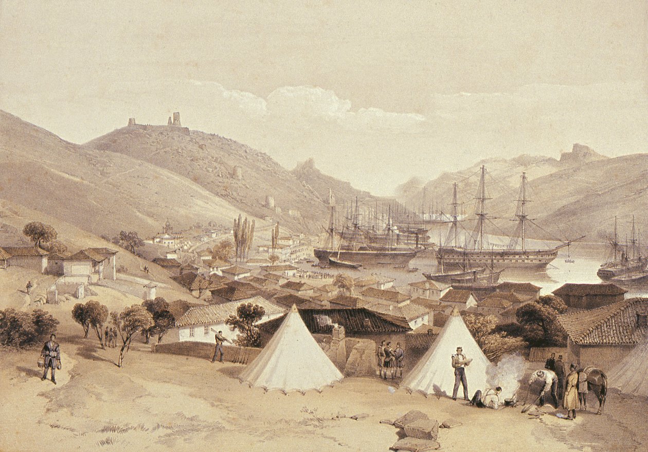 Balaklava při pohledu na moře, 1855 od William Crimea Simpson