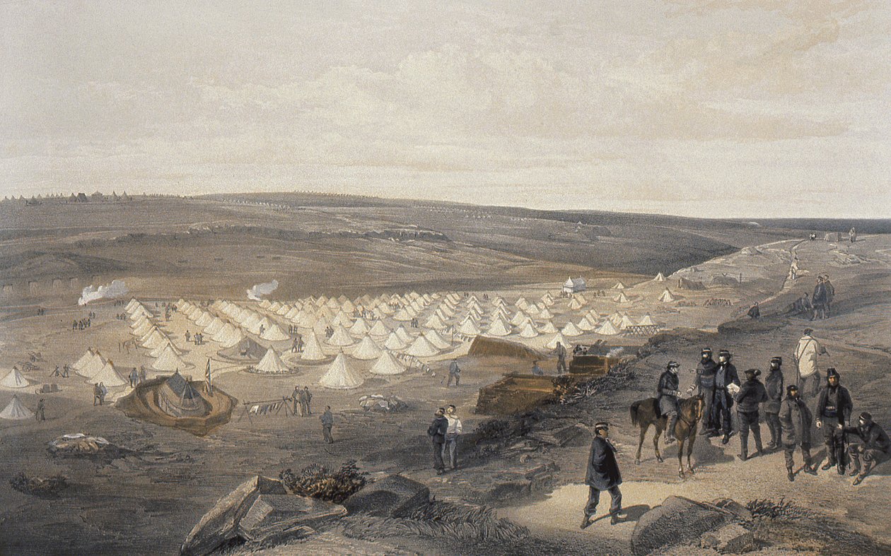 Tábor námořní brigády před Sebastopolem, 1855 od William Crimea Simpson