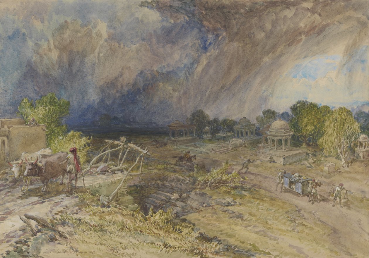 Dust Storm Coming on, poblíž Jaipur Rajputana, 1863 od William Crimea Simpson