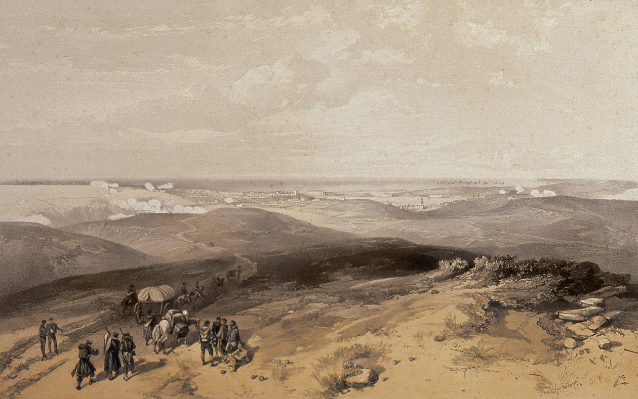 Sebastopol ze zadní části anglických baterií, 1855 od William Crimea Simpson
