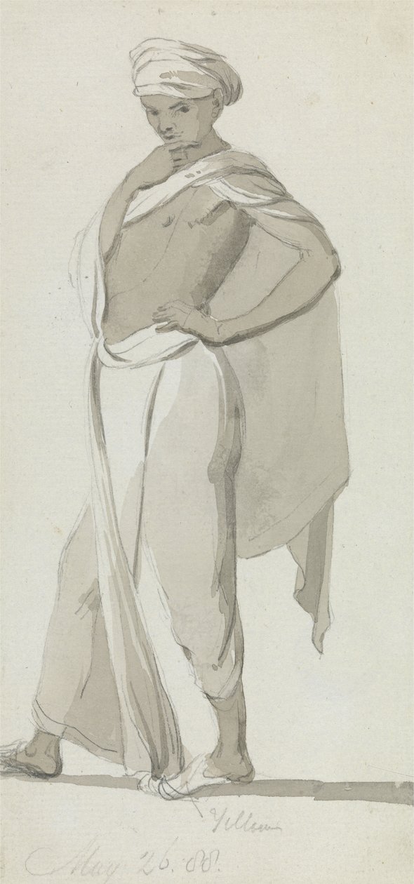 Mladý Indián, kolem roku 1788 (přemytí grafitem na papíře) od William Daniell