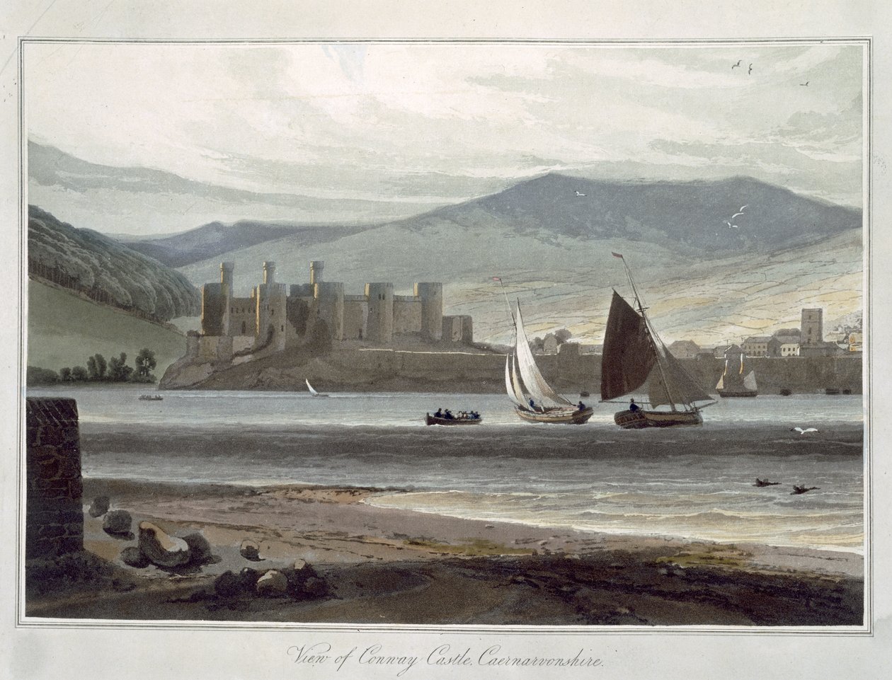 Rassella, poblíž Kilmartinu, Loch Creran, Argyll, z „Cesta kolem Velké Británie uskutečněná mezi lety 1814 a 1825“, publikovaná v roce 1817 (akvatinta) od William Daniell