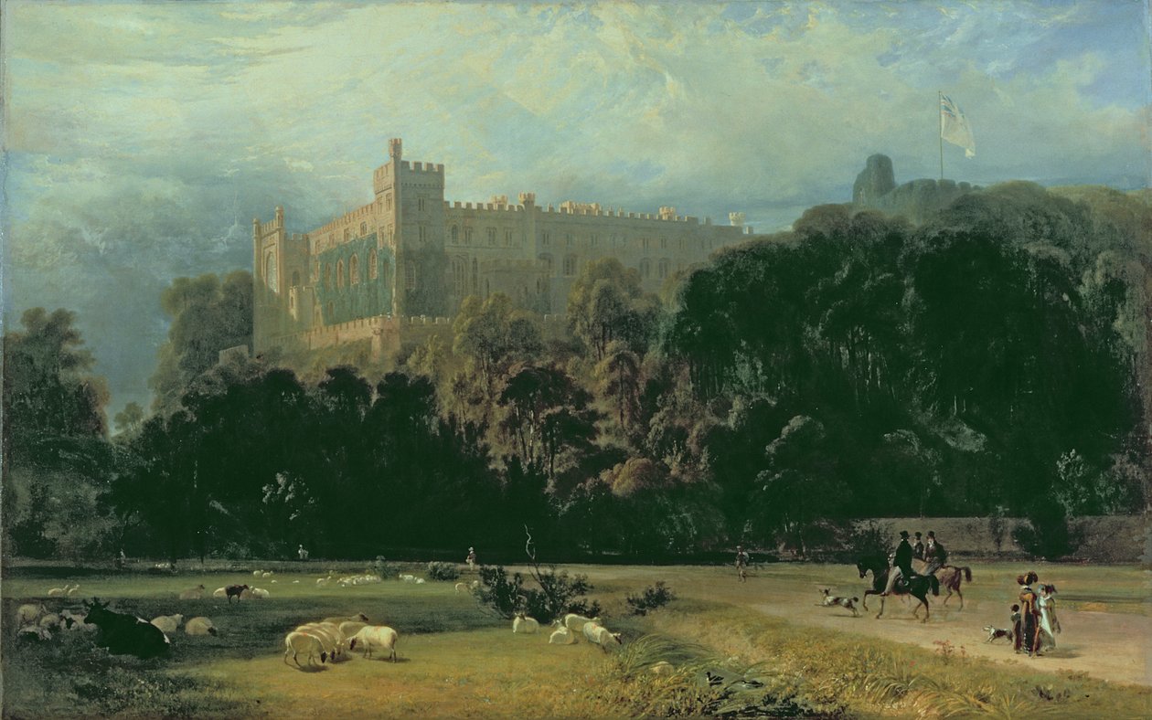 Pohled na zámek Arundel od jihovýchodu, 1823 od William Daniell