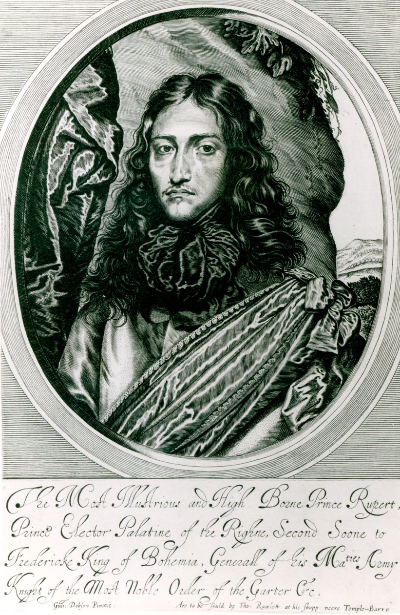 Princ Rupert z Rýna vyrytý Williamem Faithornem od William Dobson