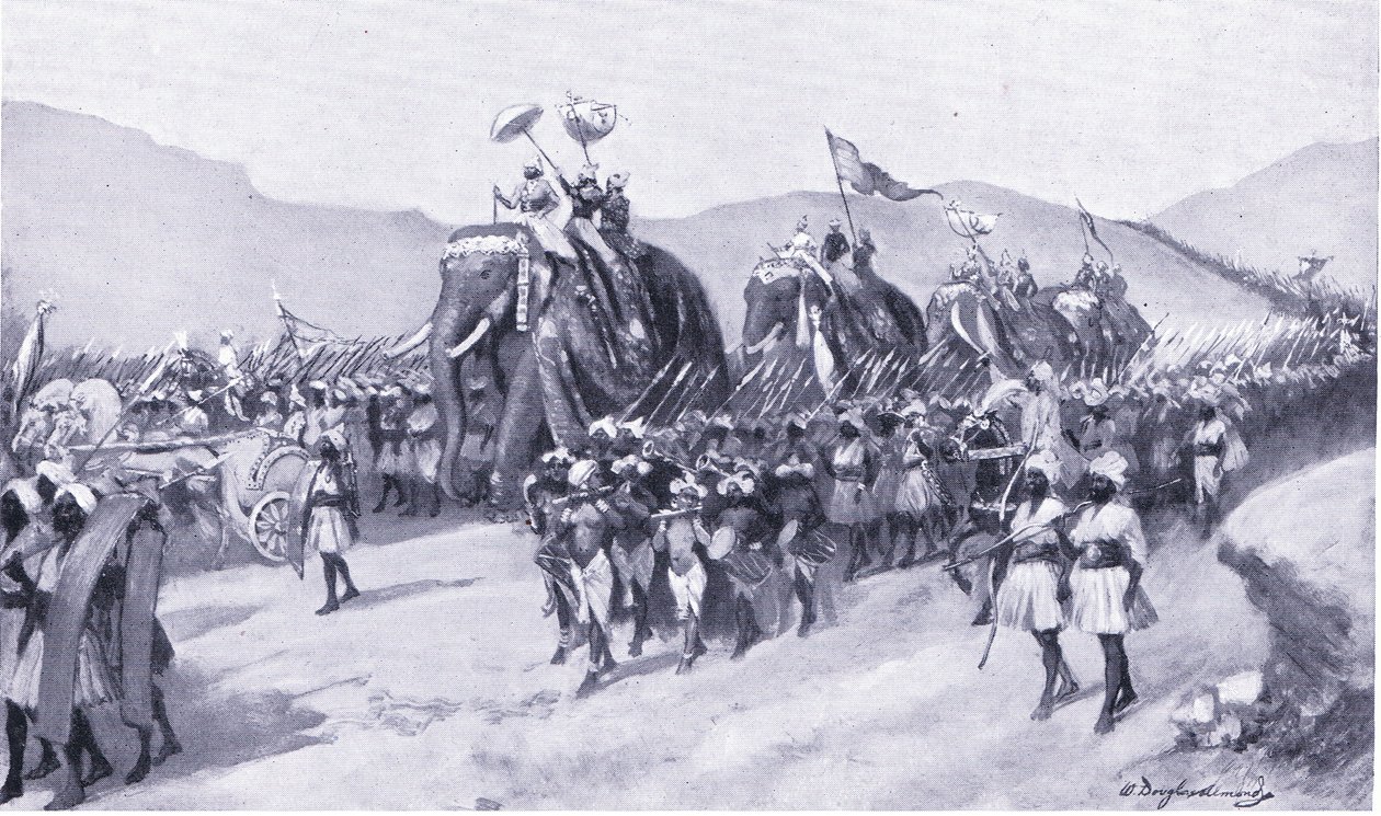 Vikramadaditya Gupta jde do války v roce 395 našeho letopočtu od William Douglas Almond
