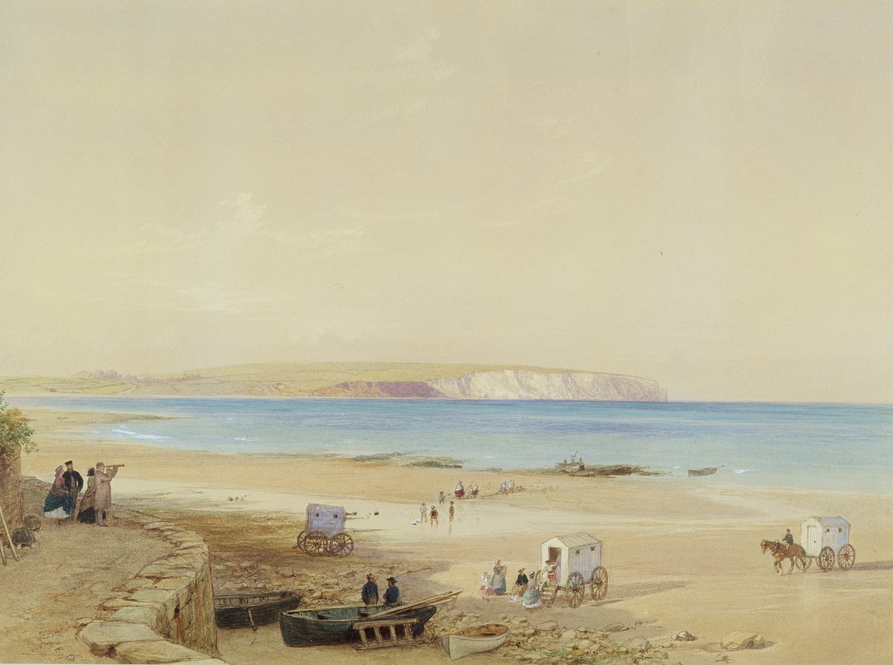 Culver Cliff, Isle of Wight (wc, pero a inkoust, tělová barva a tužka na papíře) od William Dyce