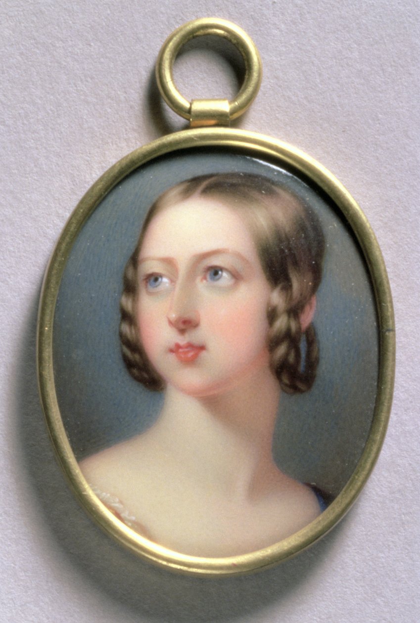Portrétní miniatura královny Viktorie, 1839 (wc na smaltu na zlatě) od William Essex