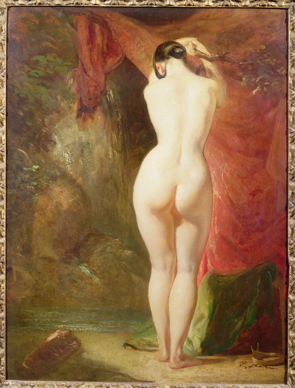 Diana stojící u vodopádu (panel) od William Etty