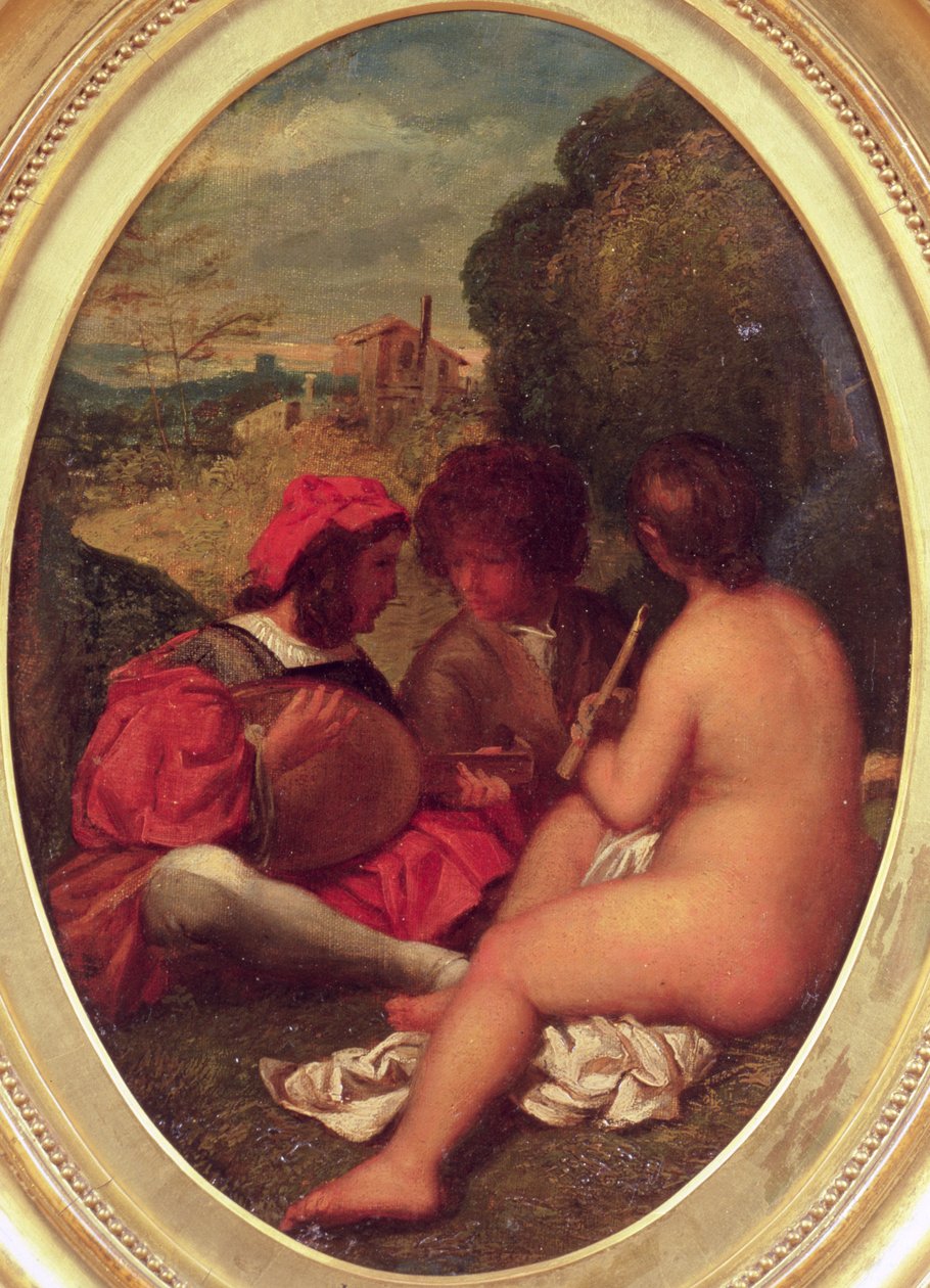 Le Concert Champetre, podle Tiziana (olej na plátně na palubě) od William Etty