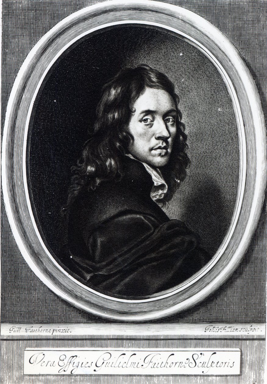Autoportrét, vyrytý Johnem Fillianem (fl.1658-80), c.1658-70 od William Faithorne