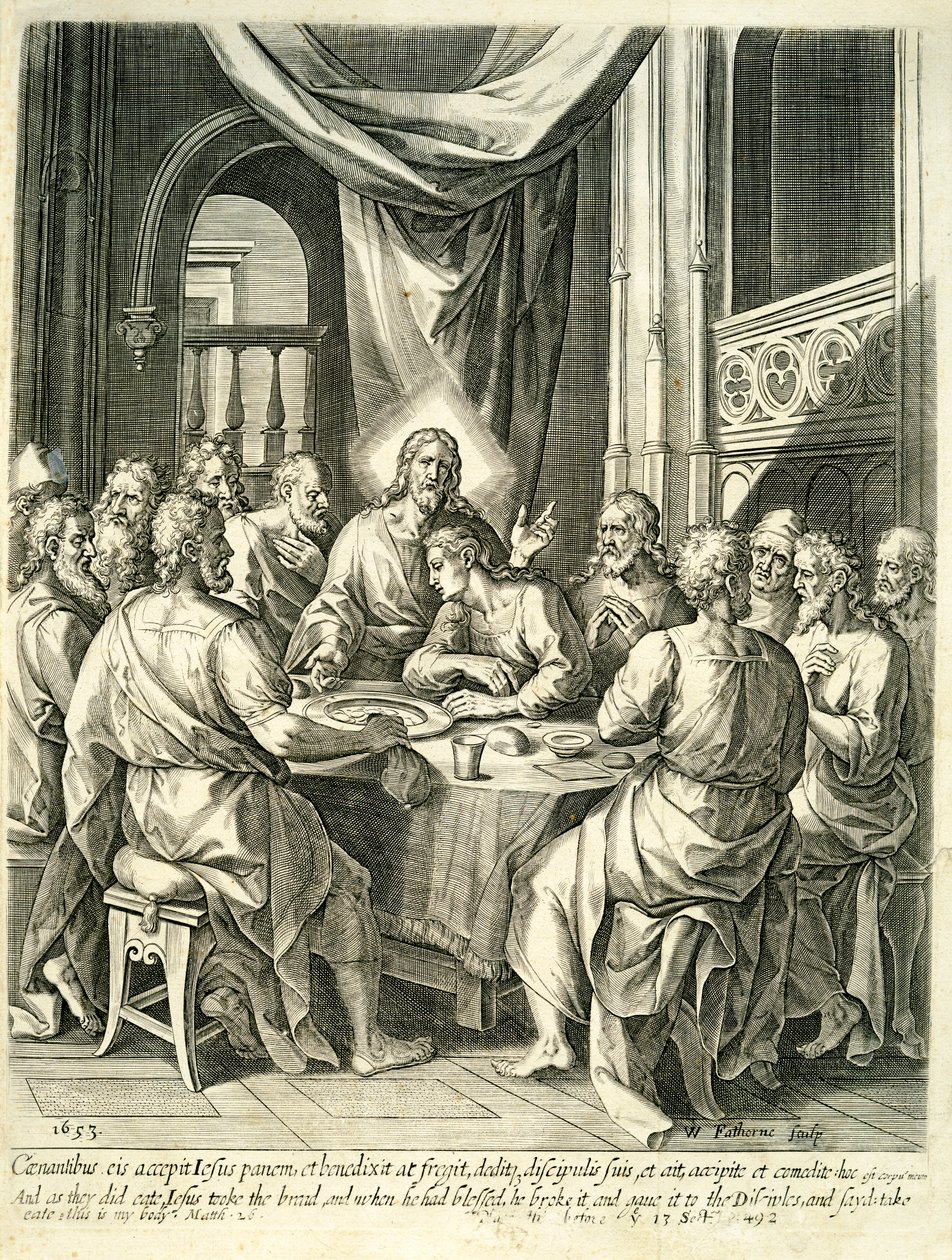 Poslední večeře, 1653 od William Faithorne