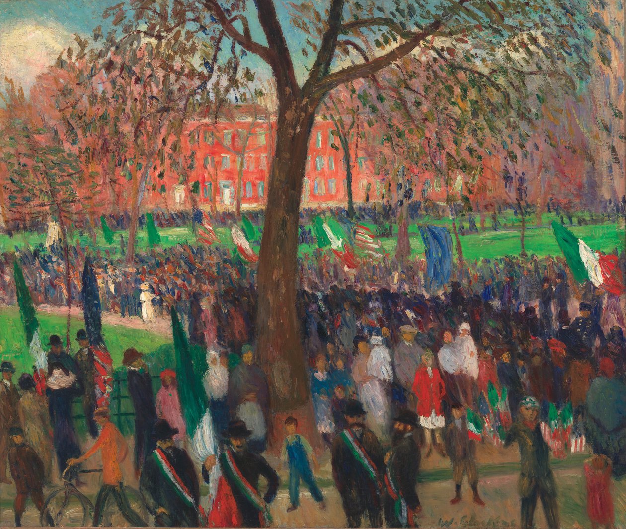Průvod, Washingtonovo náměstí od William James Glackens