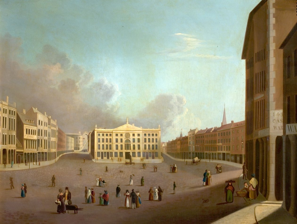 Nottingham Market Place, kolem roku 1827 od William Goodacre