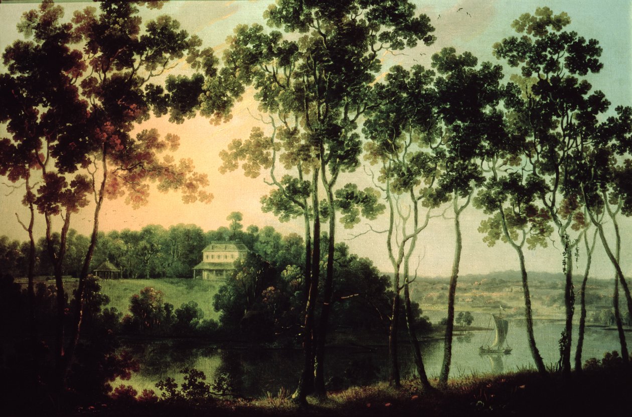 Fairmount a řeka Schuylkill, 1800 od William Groombridge