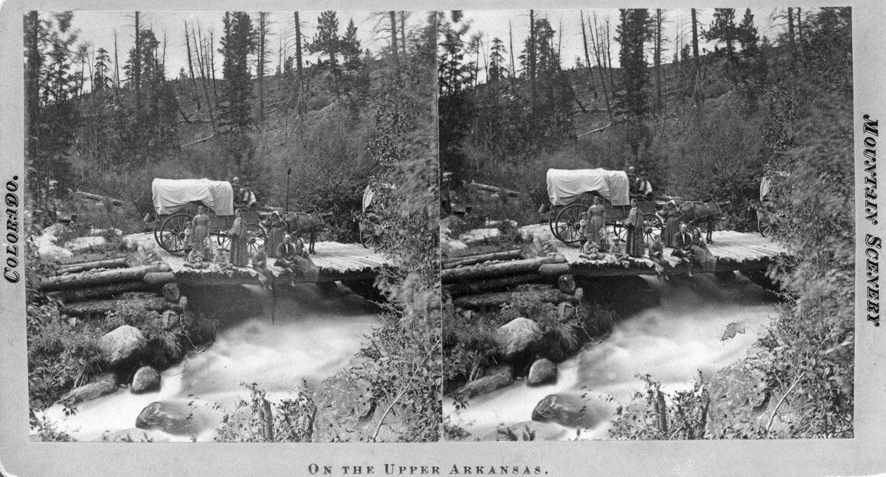 Na Horním Arkansasu, kolem roku 1870 (stereograf) od William Gunnison Chamberlain