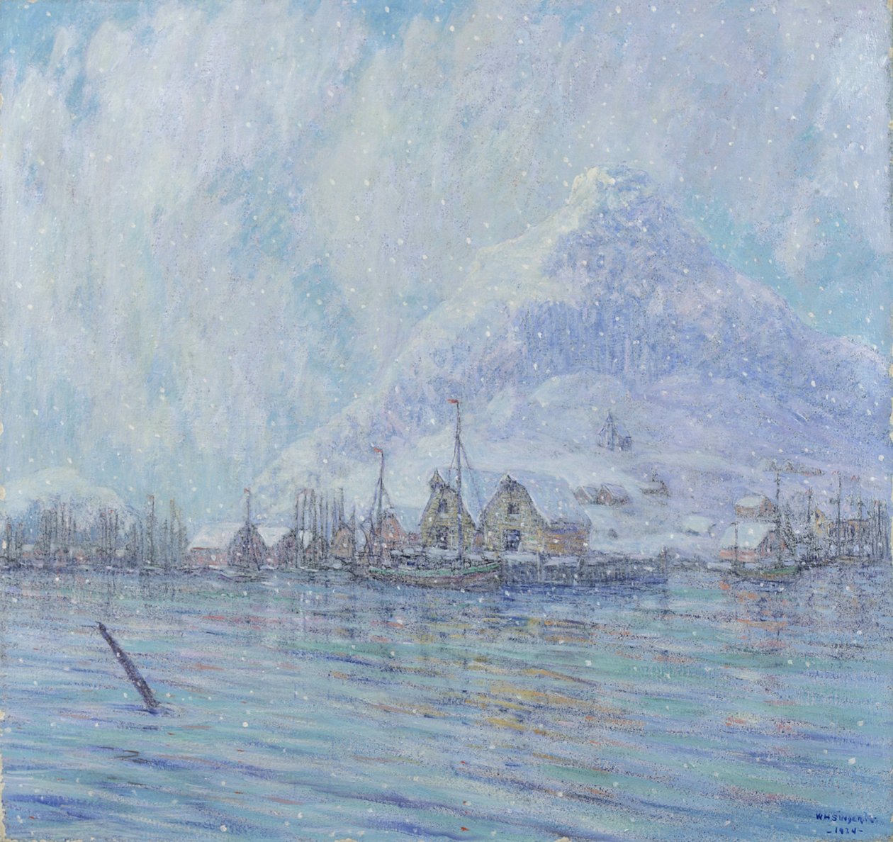 Přístav v zimě, 1924 od William H. Singer