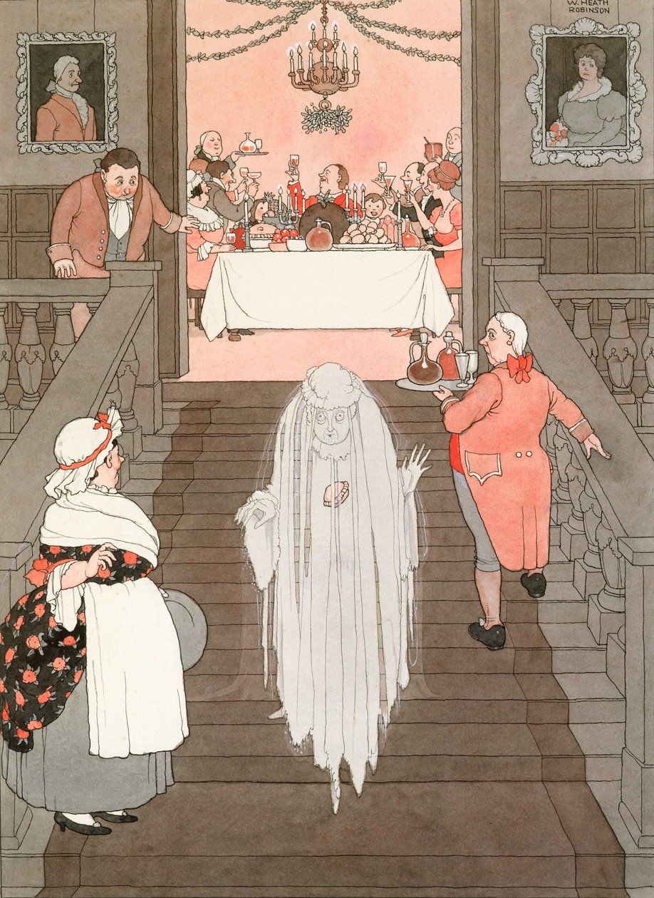 The Ghost and the Mince Pie, 1941 (pero, inkoust a wc) od William Heath Robinson