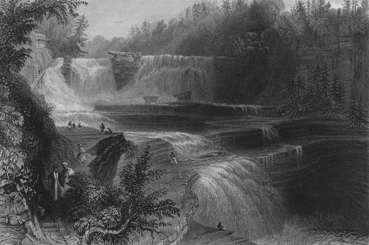 Trenton High Falls, 1838 od William Henry Bartlett