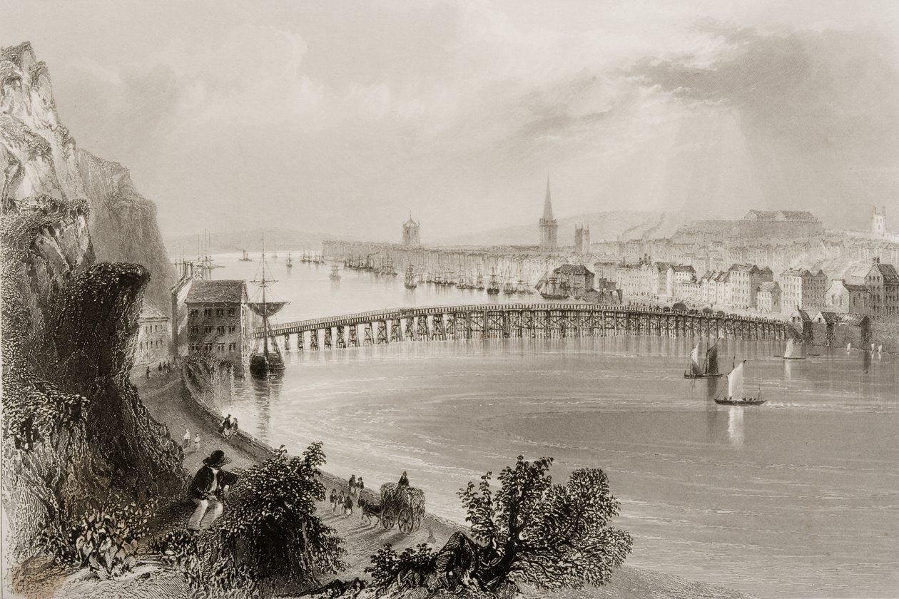 Waterford, Irsko, z „Scenérie a starožitnosti Irska“ od George Virtue, 1860 od William Henry Bartlett