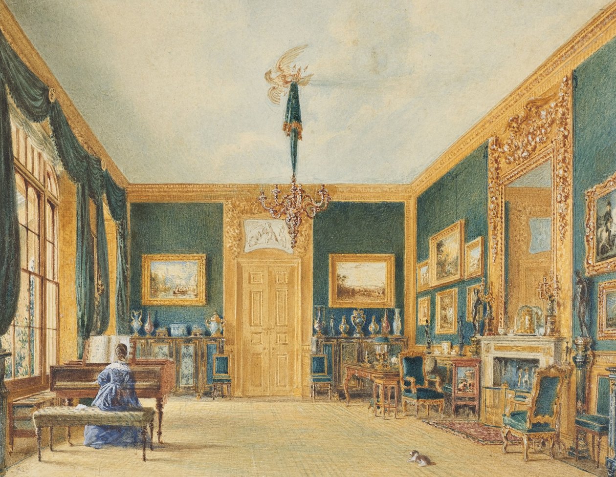 Zelená salonek hraběte z Essexu v Cassiobury od William Henry Hunt