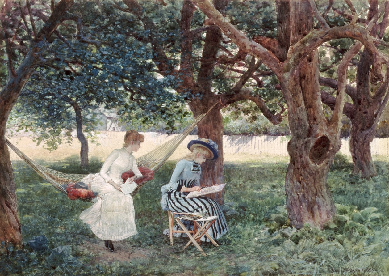 Letní odpoledne, Morris, Connecticut, 1885 (wc na papíře) od William Henry Lippincott